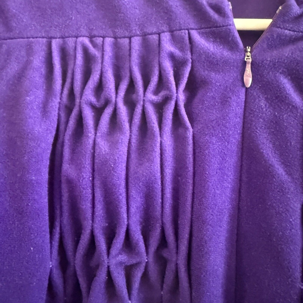 Vintage Kayser House Coat womens M Long Robe Purple Nightgown Cottagecore Modest